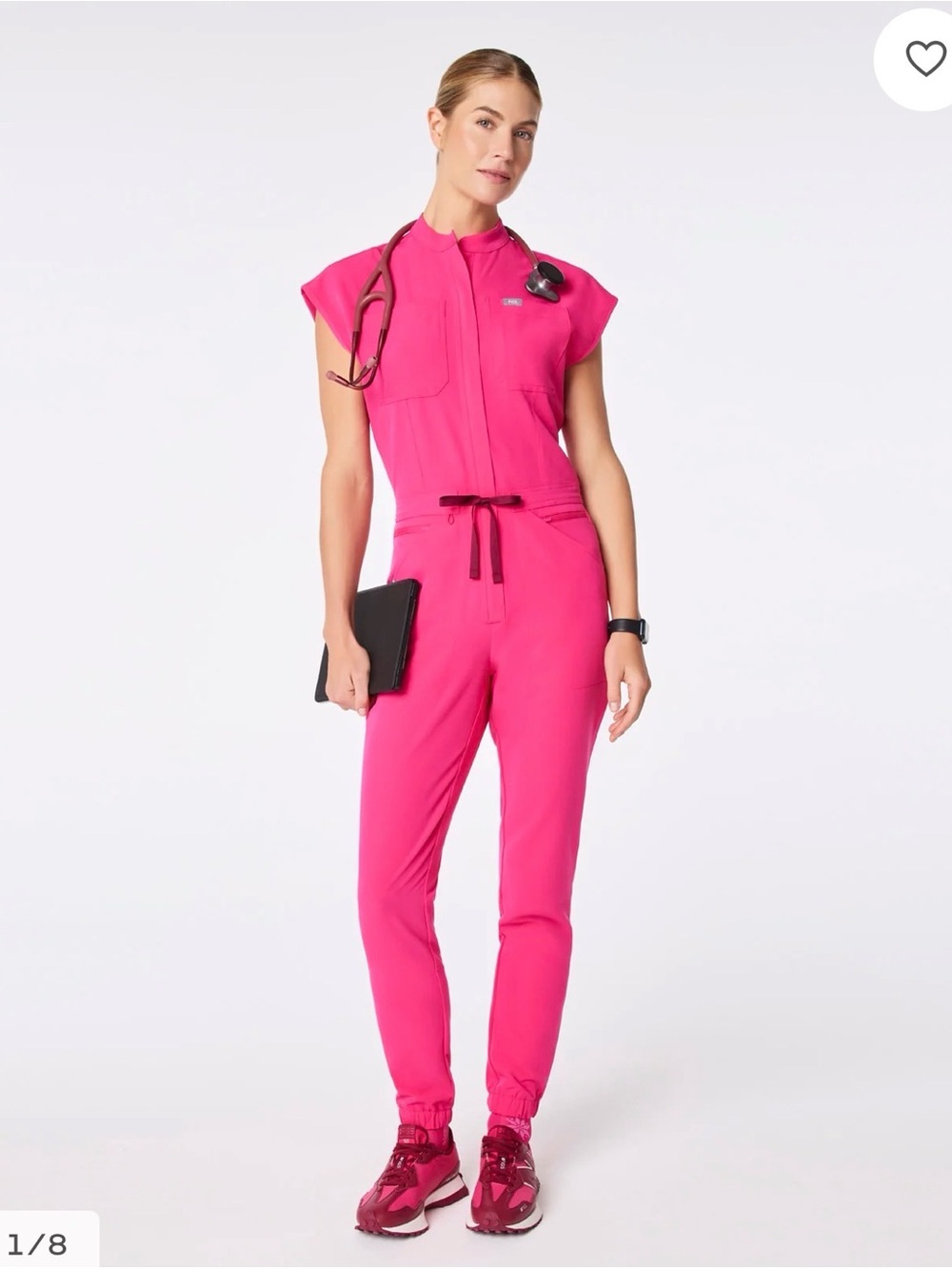Figs Women's Hot Pink Utility Jumpsuit